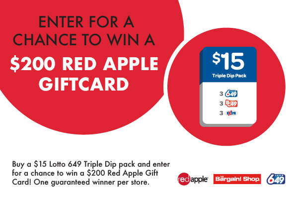 Enter for a chance to win a $200 Red Apple Gift card